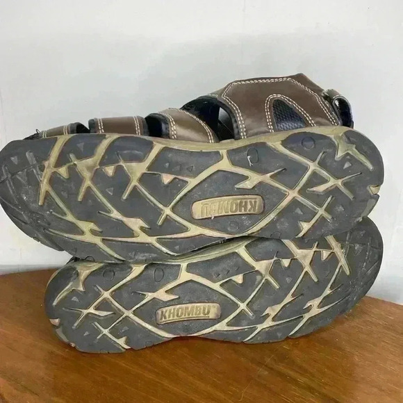 KHOMBU COMFORT Size 10 Brown Tan Black Fisherman Sandal Shoe - Picture 8 of 8